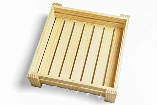 GoCraft Pine Wood Square Tray | Serveware Kitchen Accessories Breakfast Tray - 12" X 12" [CC0211-CG] - Thumbnail 5