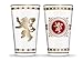 PB Licensing 2-Piece Game of Thrones Pub Glass Lannister Set, 16 oz