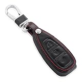 VCiiC Leather Car Remote Key Case Cover Fit for Ford Mondeo Focus 3 MK3 ST Kuga Fiesta Escape Ecosport Titanium, etc