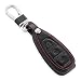 VCiiC Leather Car Remote Key Case Cover Fit for Ford Mondeo Focus 3 MK3 ST Kuga Fiesta Escape Ecosport Titanium, etc