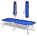 Goplus® Heavy Duty Foldable Camping Cot Portable Military Bed Hiking Travel W/Carrying Bag (Blue)