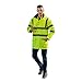 High Visibility Safety Reflective Jacket 7-in-1 Waterproof Work Coat Class 3 High Visibility Hoodie with Detachable Hook(XL)