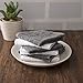 Nirisha Cotton Terry Kitchen Dishcloth - 6 Pack - Grey & White - 12 x 12 Inches - 400 GSM - 100% Ringspun 2 Ply Cotton - Box Weave - Soft & High Absorbent