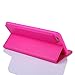 Nouske iPhone 6/6S Flip Folio Wallet Stand up Credit Card Holder Leather Case Cover Holster/Magnetic Closure/TPU bumper/360 Full Body protection, Hot Pink