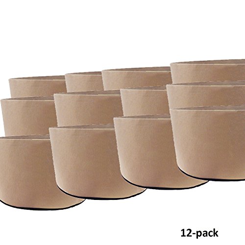 Oppolite 12-Pack 45 Gallon Tan Grow Bags Pots Heavy Duty Fabric Aeration Fabric Pots Grow Bags W/NO Handles (12, 45 Gallon)