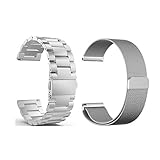 Compatible Samsung Galaxy Watch(46mm) Bands, 22mm Stainless Steel Band + Milanese Loop Mesh Replacement Bracelet Metal Strap Compatible Samsung Galaxy Watch 46mm