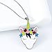 VINJEWELRY Colorful Unicorn fairy magic Charm Necklace Child Girl Holiday Birthstone Gift