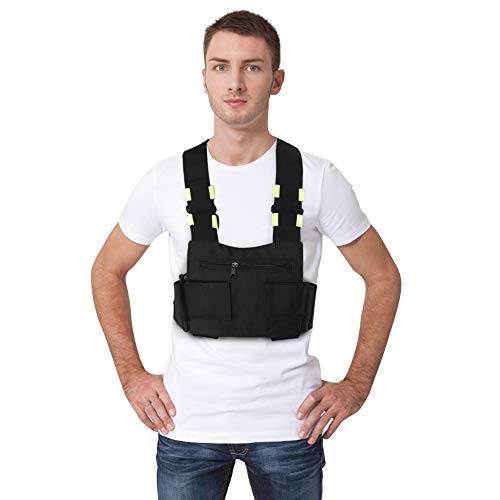Rescue Vest, Radio Chest Harness, Universal Radio Carry Case,Pouch Holster Vest Rig for Two Way Radio Walkie Talkie, Tactical Vest Kit