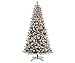 MTFEX Snowmass Flocked Pre-Lit Artificial Christmas Tree with Clear Mini Lights 9FT