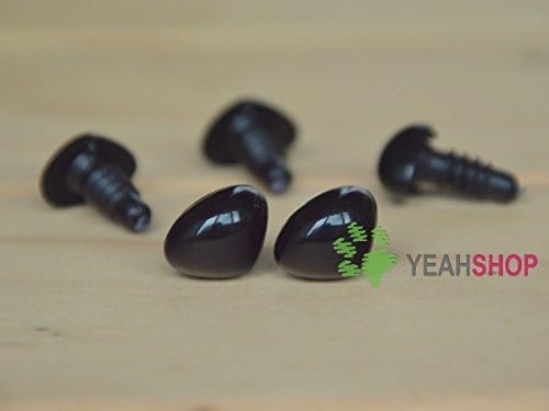15mm Black Triangle Safety Nose/Plastic Nose - 25pcs
