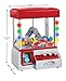 TSF TOYS Claw Game Machine-Kids Mini Arcade Grabber- Toy Candy Dispenser Crane Toy-with LED Lights and Adjustable Sound Switch–Bonus 24 Prizes (Red)