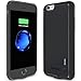 iPhone 6/ 6s Silicone Battery Case, Ultra Slim NOHON 2000mAh Portable Extended Backup Smart Phone Charging Case/ Charger Cover for Apple iPhone 6/ 6s (Black)