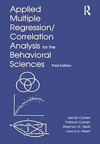 Download Applied Multiple Regression/Correlation Analysis for the Behavioral Sciences PDF