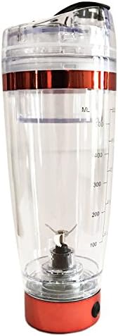 Red Vortex Mixer Powerful Electric Protein Shaker | 20 Oz / 600 ml | STEEL X-BLADE, USB-Rechargable, Portable, Leak-Proof Blender | Protein Shakes, Supplement Powders &amp; Alcoholic Beverages Mixer