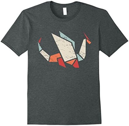 Mens Retro Distressed Low Poly Dragon T-Shirt 2XL Dark Heather
