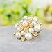 Casualfashion 2Pcs Fashion Rhinestones Pearls Flowers Crystals Wedding Party Shoe Clips (Gold)