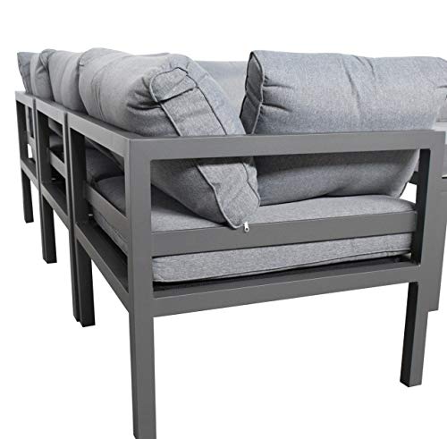 Jet-line® | XXL Gartenlounge | Gartenmöbel Set | Kreta II grau | Outdoor-Sitzgruppe | Gartensofa | Aluminium Ecksitzgruppe Alu| Garten Möbel – Bild 3