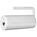 mDesign Wall Mount Paper Towel Holder for Inside Kitchen Cabinets and Home – White