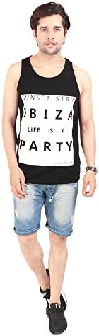 Hipsters Fashion Men's Premium Cotton Lycra Sleeveless Sando T-Shirt/Tank Top (ibiza01)