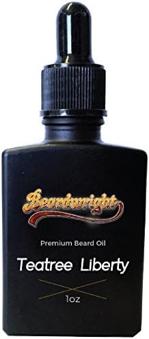 Beardwright Premium Beard Oil Tea Tree Scented - Best Pure and All-Natural, Organic, Leave-In Conditioner, Top Quality Softener, Moisturizer, 1 Ounce Bottle