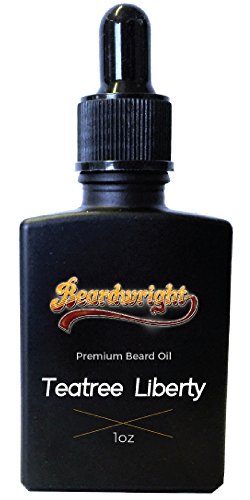 Beardwright Premium Beard Oil Tea Tree Scented - Best Pure and All-Natural, Organic, Leave-In Conditioner, Top Quality Softener, Moisturizer, 1 Ounce Bottle