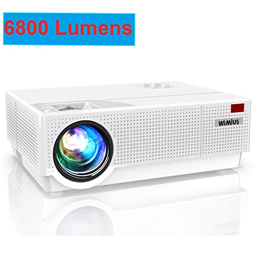 Projector, WiMiUS Newest P28 6800 Lumens LED Projector Native 1920×1080 Video Projector Support 4K Dolby 300” Screen 4D ±50°Keystone Correction for Home Theater and PPT Presentation