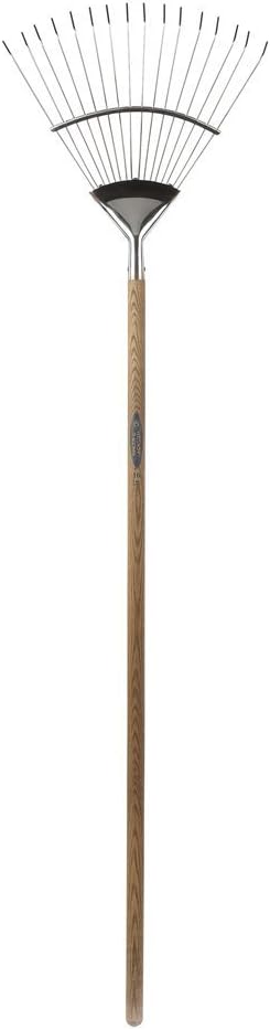Spear & Jackson 4812FR Traditional Stainless Flexo Lawn Rake, wooden tone