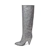 STEVEN-by-Steve-Madden-Womens-Jayne-Fabric-Pointed-Toe-Knee-Silver-Size-60
