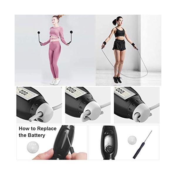 SANSCWZ-Electronic-Counting-Jump-RopeSpeed-Jump-Rope-Tangle-free-Adjustable-Rope-Digital-Jump-RopeSkipping-Rope-for-Children-Adult-Women-Indoor-Outdoor-Sports-Weight-Loss-Exercise SANSCWZ Electronic Counting Jump Rope,Speed Jump Rope Tangle-free Adjustable Rope & Digital Jump Rope,Skipping Rope for Children Adult Women Indoor Outdoor Sports Weight Loss Exercise