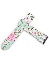 Correa de reloj de cuero de 0.787 in y 0.787 in para Samsung Galaxy Gear S3 Classic Frontier Asus ZenWatch 1 2 Pebble Time Steel Classic LG G R Urbane W150 W100 W110 azul bonito diseño estampado, estilo3