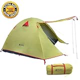 Weanas Professional Backpacking Tent 2 3 4 Person 3 Season Weatherproof Double Layer Large Space Aluminum Rod for Outdoor Family Camping Hunting Hiking Adventure Travel (Green, 3-4 Person)