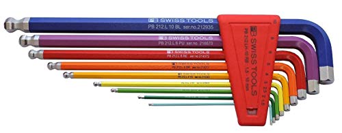 PB Swiss Tools PB 212LH-10 RB Ballend hex set long rainbow