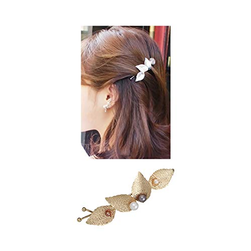 9 Pack Gold Vintage Retro Geometric Minimalist Branch Leaf Flower Hair Clip Snap Barrette Comb Stick Claw Crab Clamp Bobby Pins Alligator Hairclips Metal Wedding Party Hair Styling Accessories - Thumbnail 3