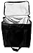 Earthwise Insulated Grocery Bags Reusable Heavy Duty Nylon Thermal Cooler Tote Leakproof with Zipper Closure Keeps Food Hot or Cold Great for Food Delivery Ubereats, Doordash, Grubhub (Black)