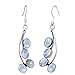 8.00ctw, Genuine Rainbow Moonstone & 925 Silver Plated Dangle Earrings Made By Sterling Silver Jewelry