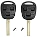 HelloAuto 2 Pack Key Shell Fob Cover Case Replacement Remote with Blank Key Compatible with Lexus ES GS GX is LS LX RX SC