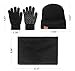 anqier Winter Warm Beanie Hat + Scarf + Touch Screen Knit Gloves 3 Pieces Knitted Set for Men Women(Black)