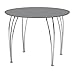 Novogratz Round Dining Table with Chrome Plated Legs, Gray