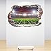 Full Colour American Football Stadium Smashed Wall 3D Effect Boys Bedroom Wall Sticker Decal Kids Bedroom Decoration