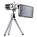 BW® 12x Telephoto Manual Focus Telescope Phone Camera Lens for Apple iPhone 4 4s with Telescopic Tripod