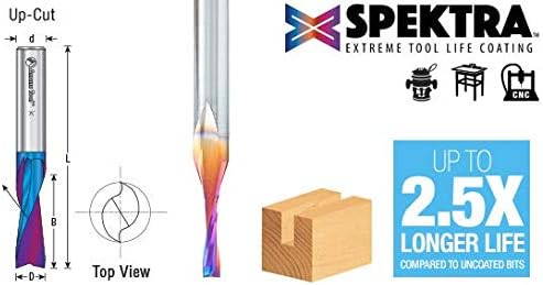 Amana Tool - 46248-K Solid Carbide Spektra Extreme Tool Life Coated Spiral Plunge for Soli, 1/4" x 1" - Image 3