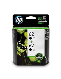 Cartuchos de tinta negra originales de HP 62, 2 cartuchos (T0A52AN)