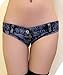 Soojun Women's Cheeky Denim Shorts Sexy Booty Low Waist Denim Thong, Blue, US 6-8