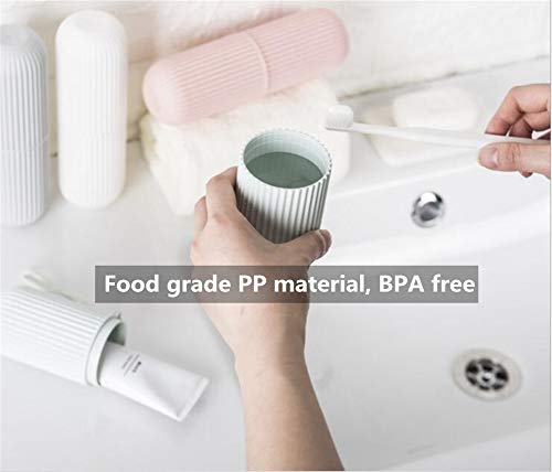 Toothbrush Travel Case Hard Plastic Tooth Brush Container Portable Toothbrush Cup Holder for Storage Toothbrushes and Toothpaste