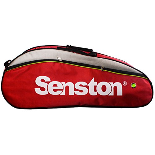 Senston Badminton Racket Bag, Tennis Racquet Bag, Single Shoulder Racket Bag,6 Racquet Bag,Waterproof and Dustproof.(red)