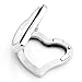 PiercingJ Round Heart Stainless Steel Locket Floating Charm Pendant Necklace - 21.5
