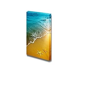 Beautiful Scenery Landscape Starfish on a Beach Sand at Sunset Nature Beauty - Canvas Art Wall Art - 18" x 12"