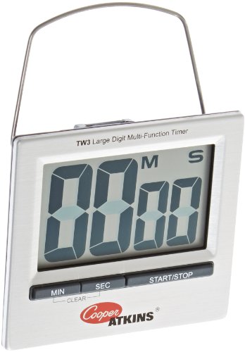 Cooper-Atkins TW3-0-8 Stainless Steel Large Digit Timer, Time Range 99 Minutes 59 Seconds