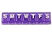 Ezy Dose Large Weekly / Locking Pill Planner with Braille , Purple, 3-Pack