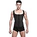 FeelinGirl Men Waist Trainer Vest Hot Sauna Sweat Suits Corset Body Shaper Zipper Tank Top Shirt (XXXXX-Large, Black-Hooks)